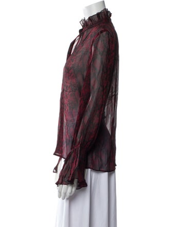 Nili Lotan Silk Printed Blouse