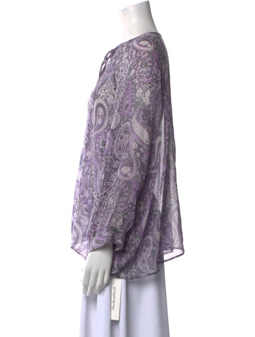 Nili Lotan Silk Paisley Print Blouse