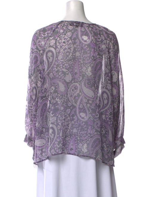 Nili Lotan Silk Paisley Print Blouse