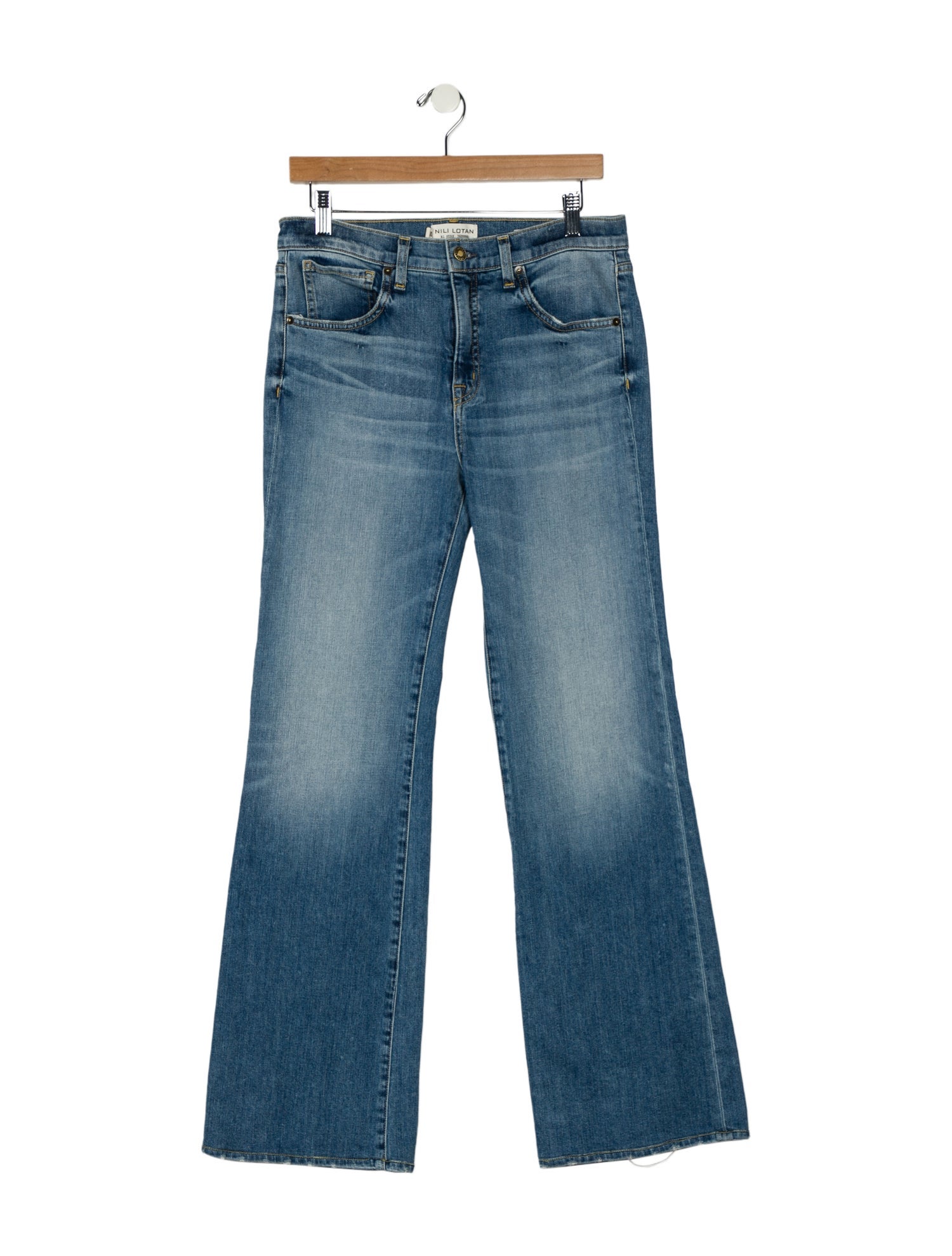 Nili Lotan Mid-Rise Wide Leg Jeans