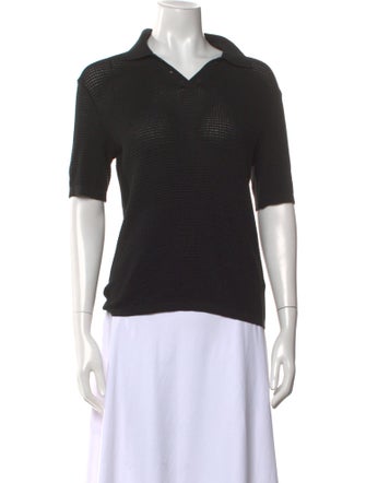 Nili Lotan Silk Short Sleeve Polo