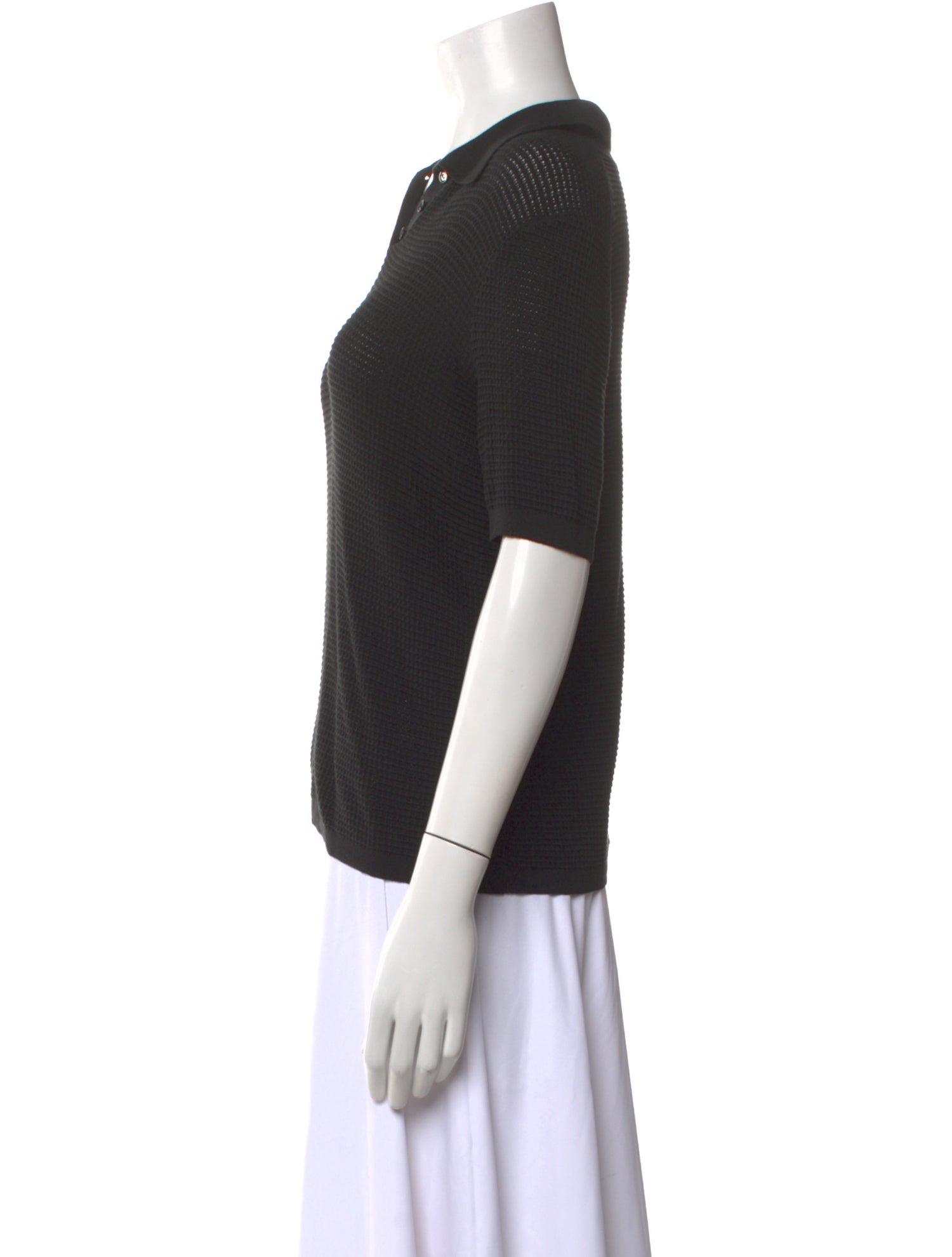 Nili Lotan Silk Short Sleeve Polo