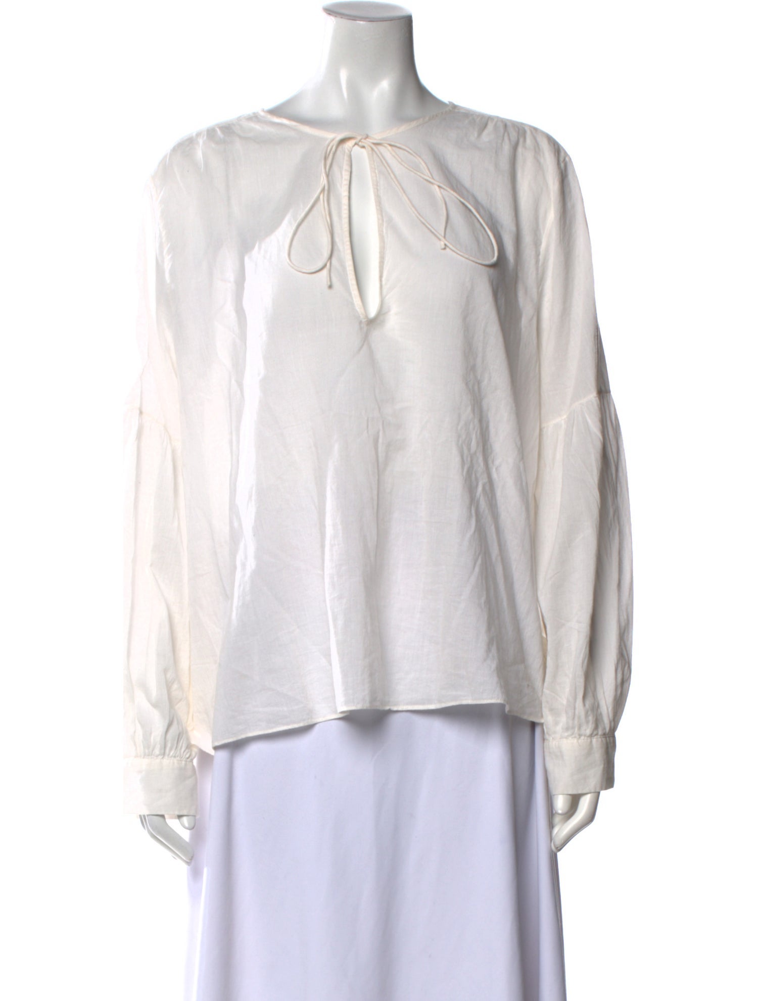 Nili Lotan Tie Neck Long Sleeve Blouse