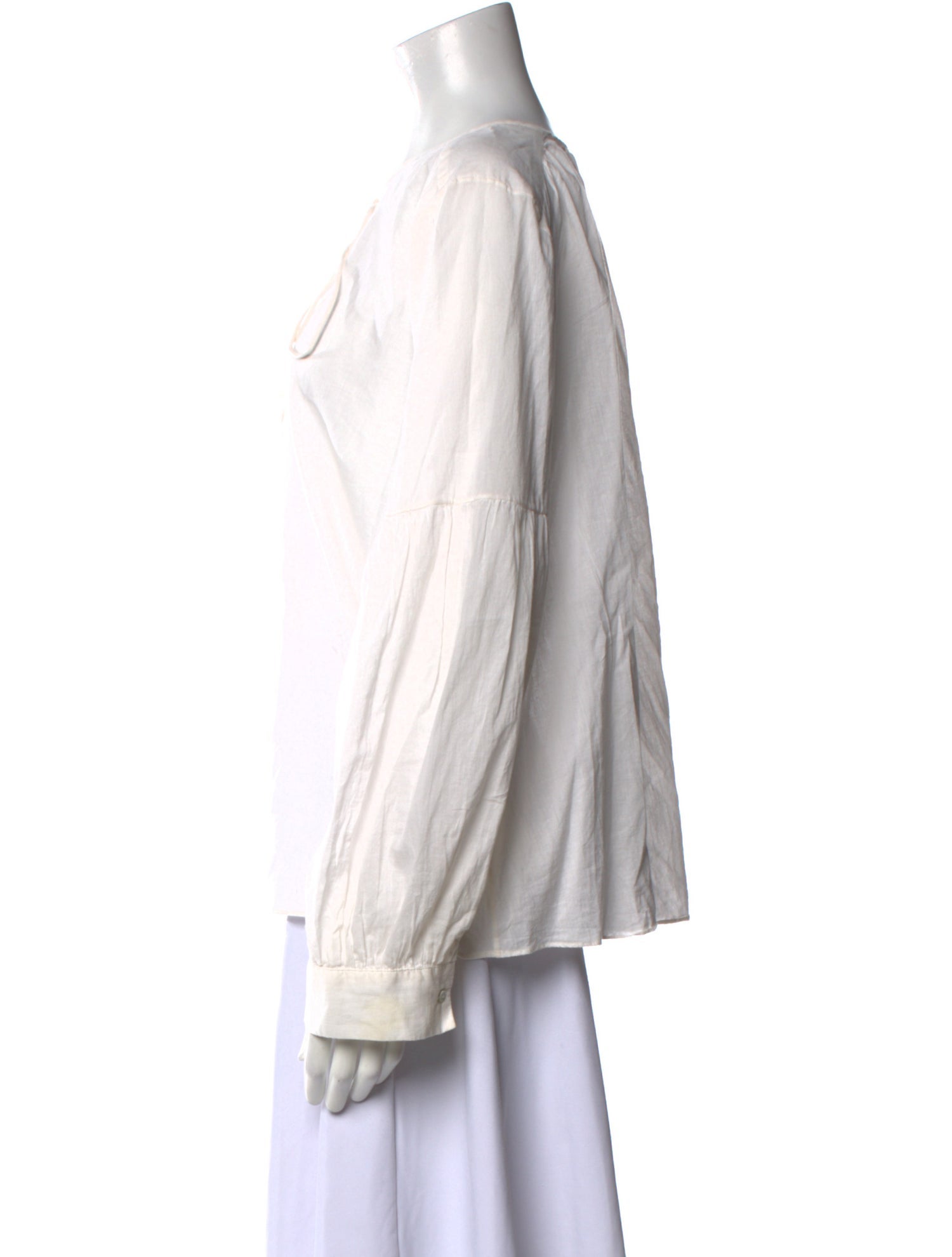 Nili Lotan Tie Neck Long Sleeve Blouse