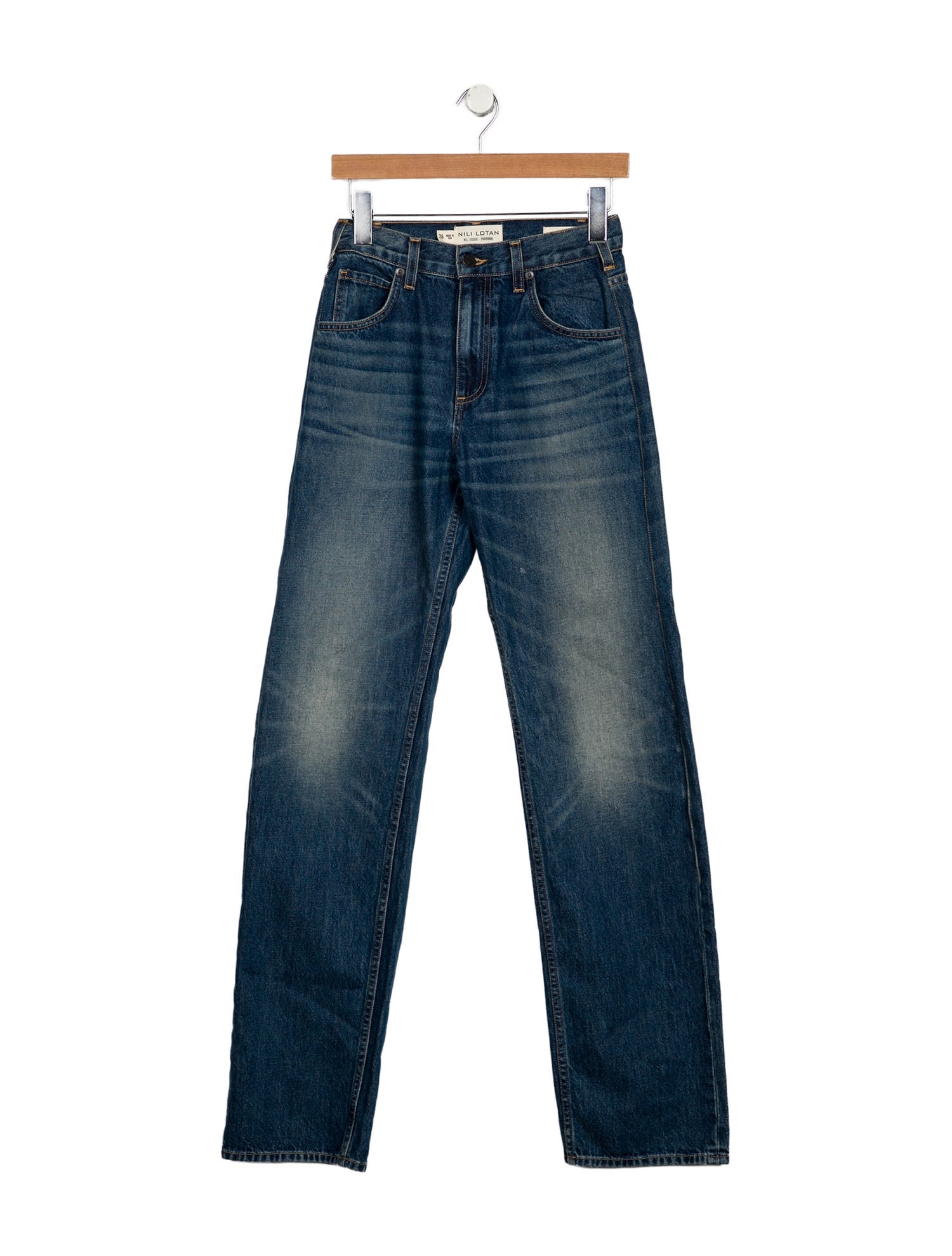 Nili Lotan High-Rise Straight Leg Jeans