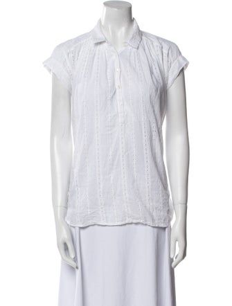 Nili Lotan Short Sleeve Button-Up Top