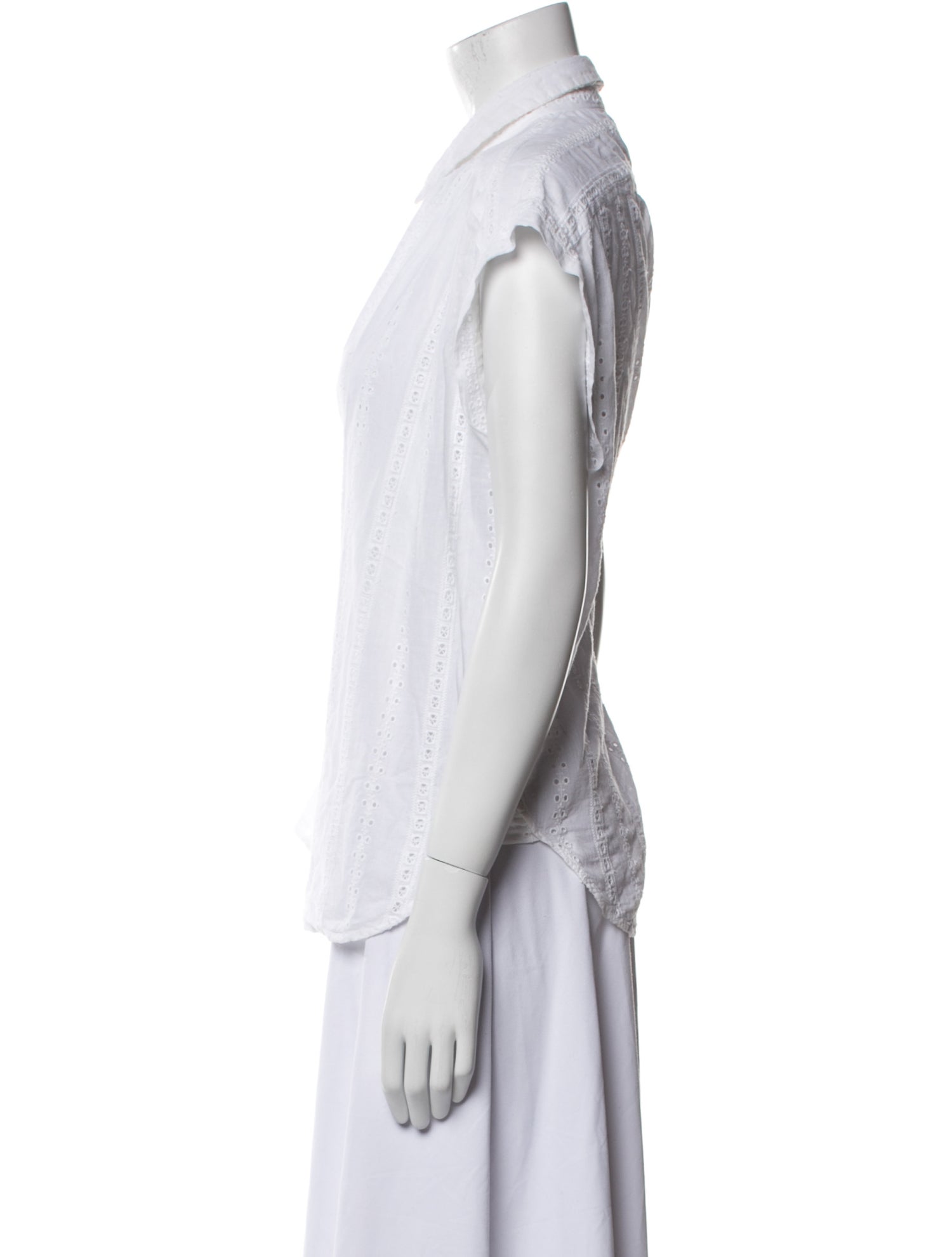 Nili Lotan Short Sleeve Button-Up Top