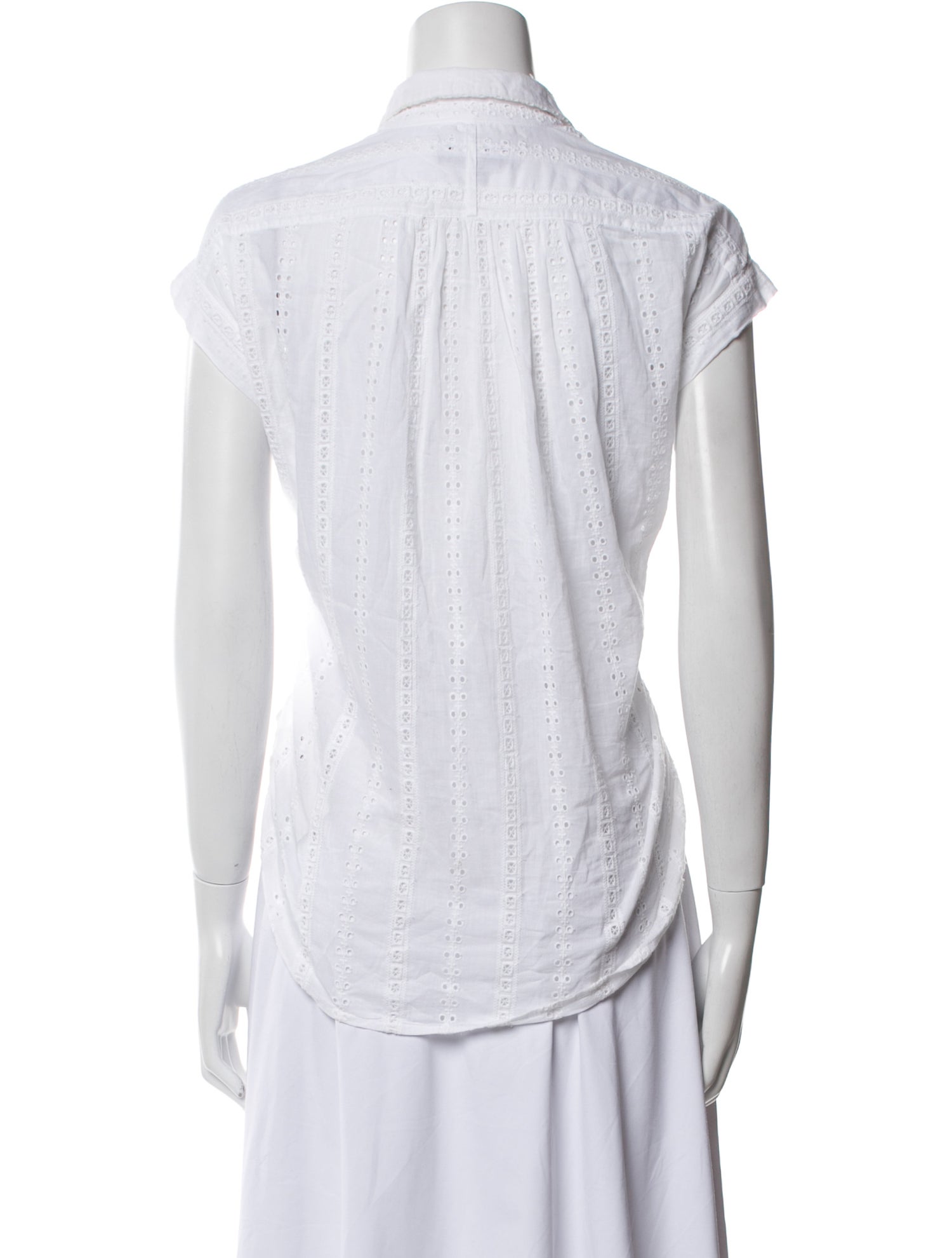 Nili Lotan Short Sleeve Button-Up Top