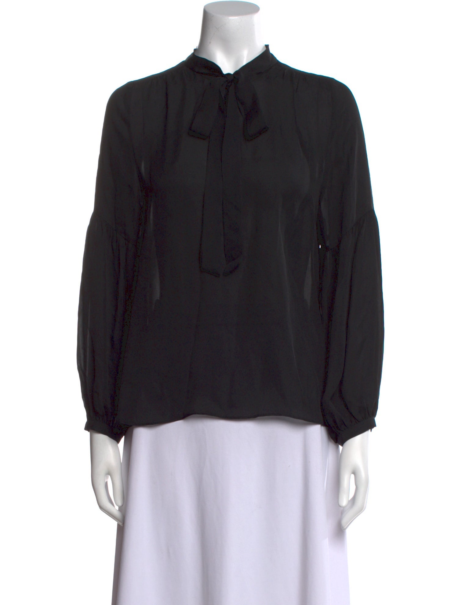 Nili Lotan Silk Mock Neck Blouse