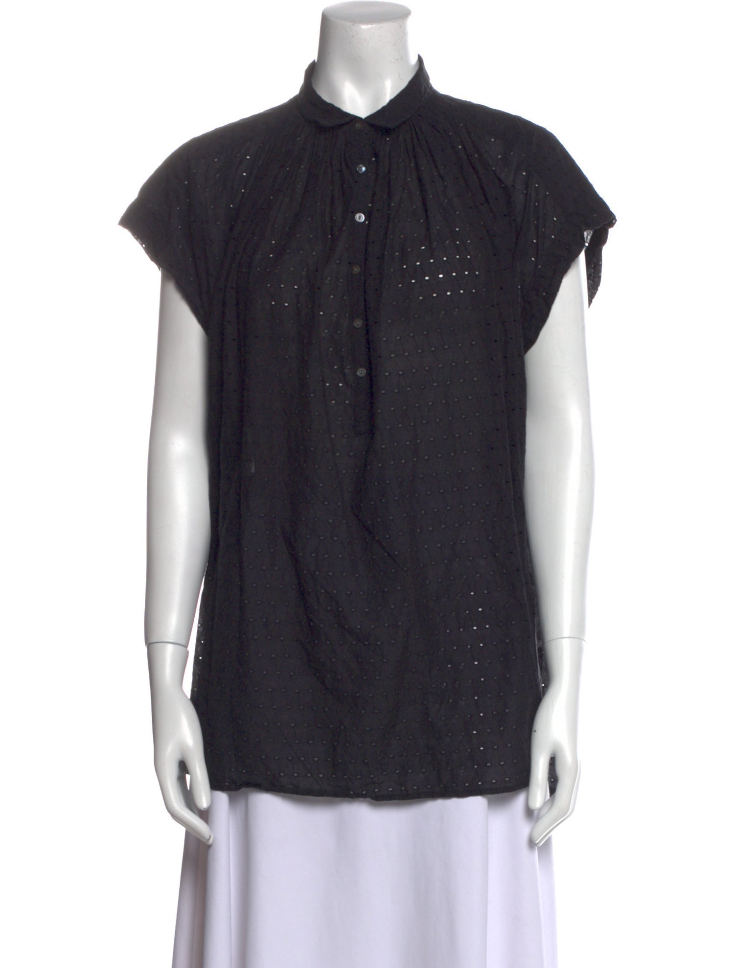 Nili Lotan Short Sleeve Button-Up Top