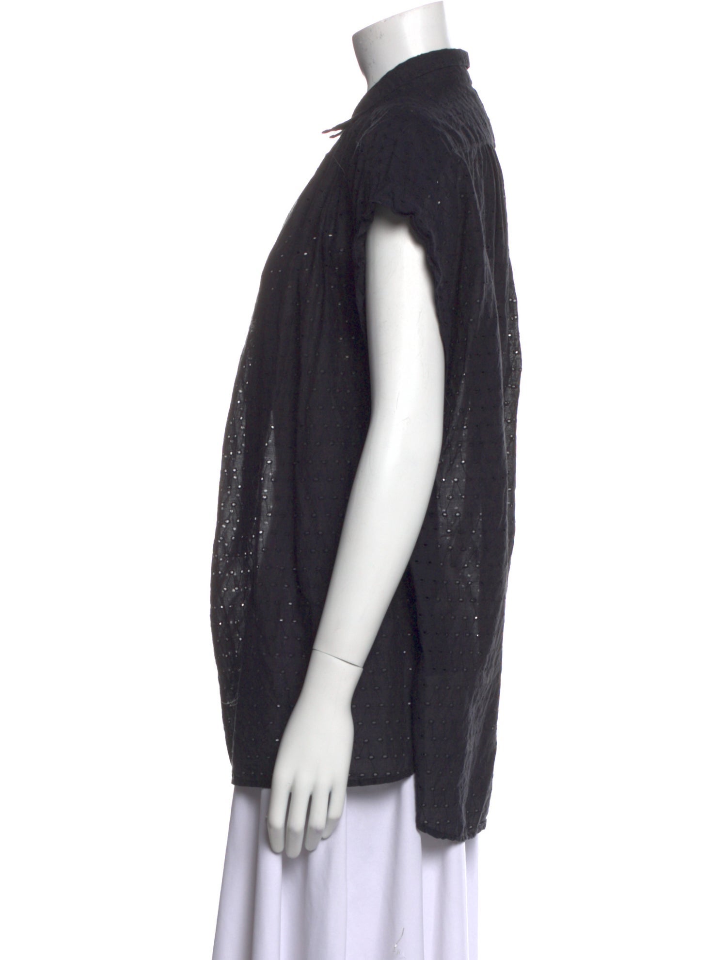 Nili Lotan Short Sleeve Button-Up Top