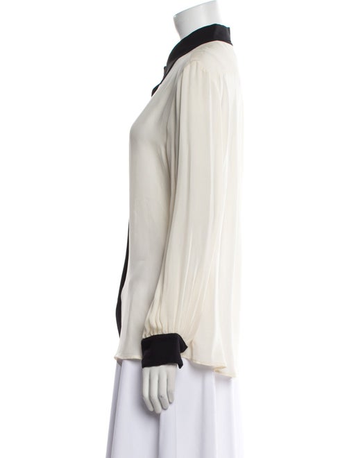 Nili Lotan Silk Long Sleeve Button-Up Top