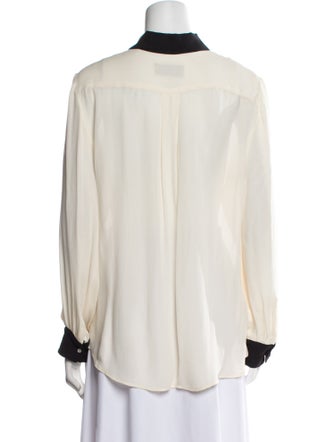Nili Lotan Silk Long Sleeve Button-Up Top