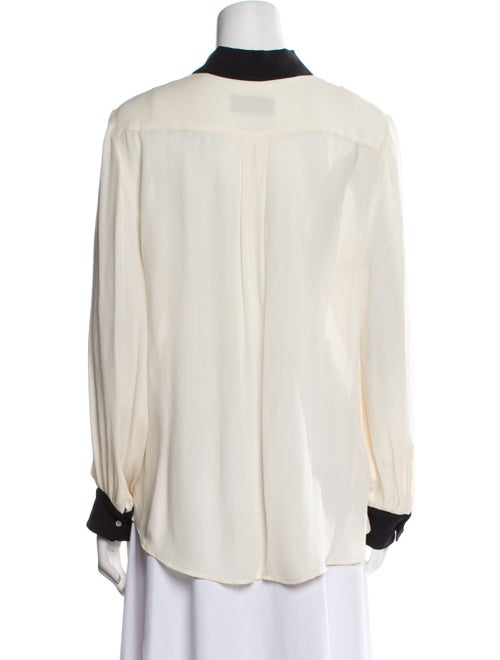 Nili Lotan Silk Long Sleeve Button-Up Top
