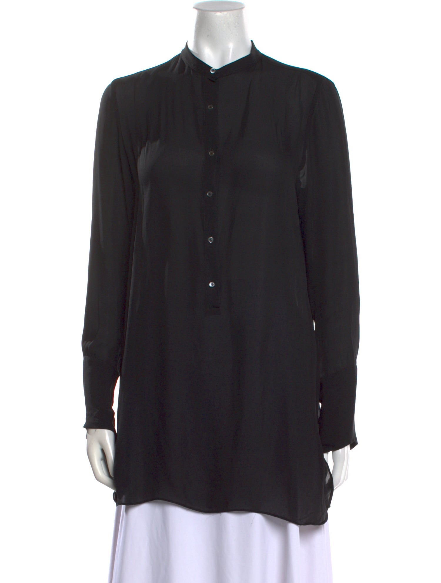 Nili Lotan Silk Long Sleeve Button-Up Top