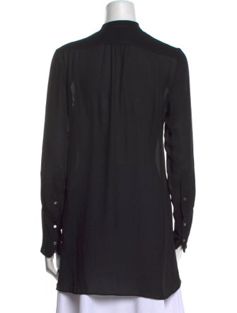 Nili Lotan Silk Long Sleeve Button-Up Top