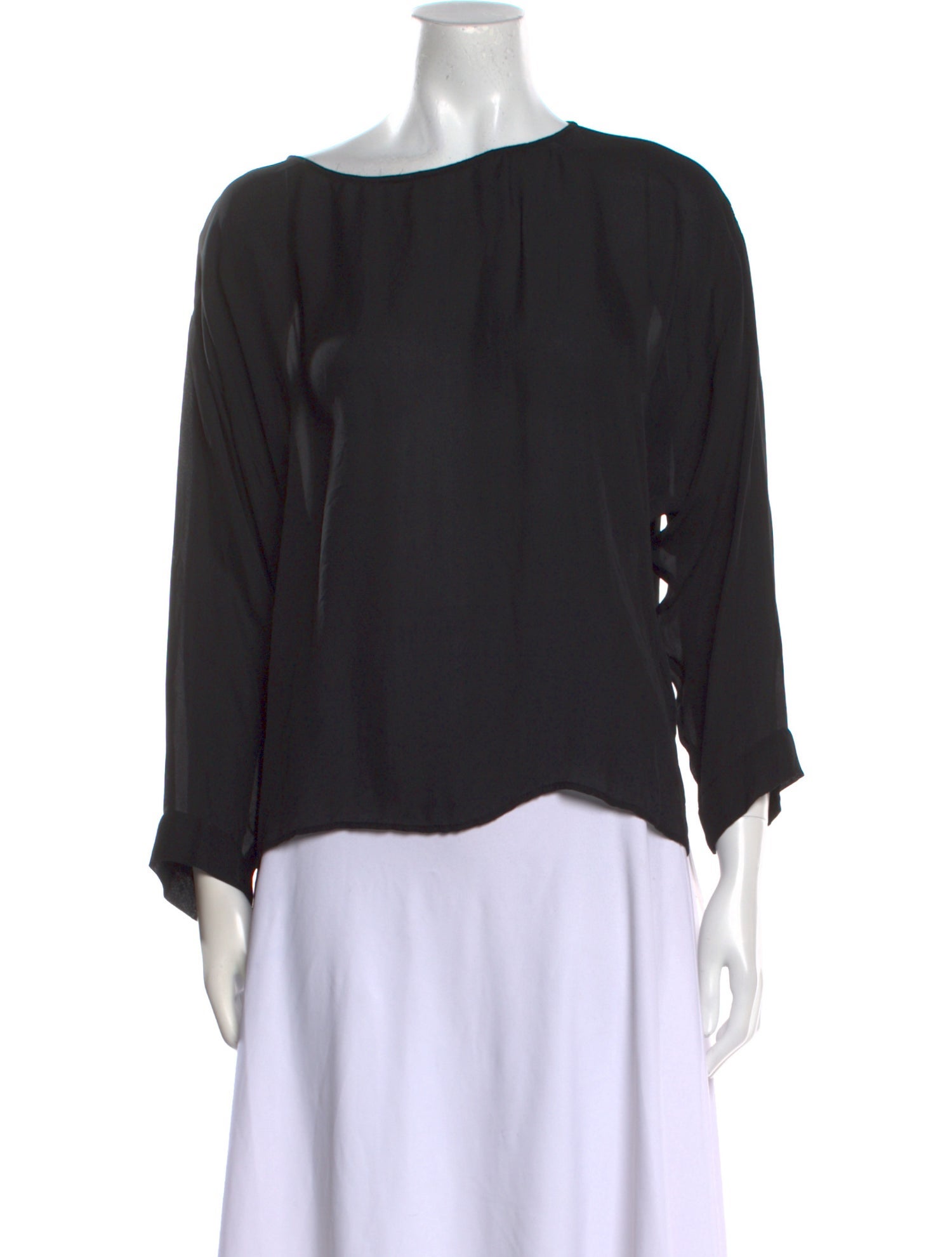 Nili Lotan Silk Bateau Neckline Blouse