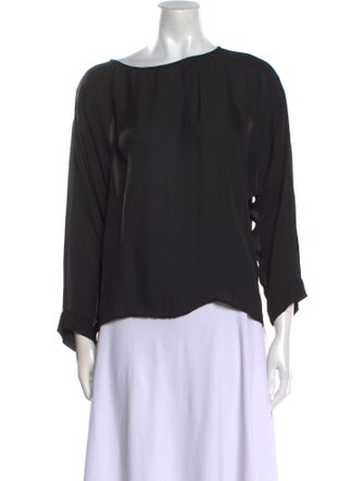 Nili Lotan Silk Bateau Neckline Blouse