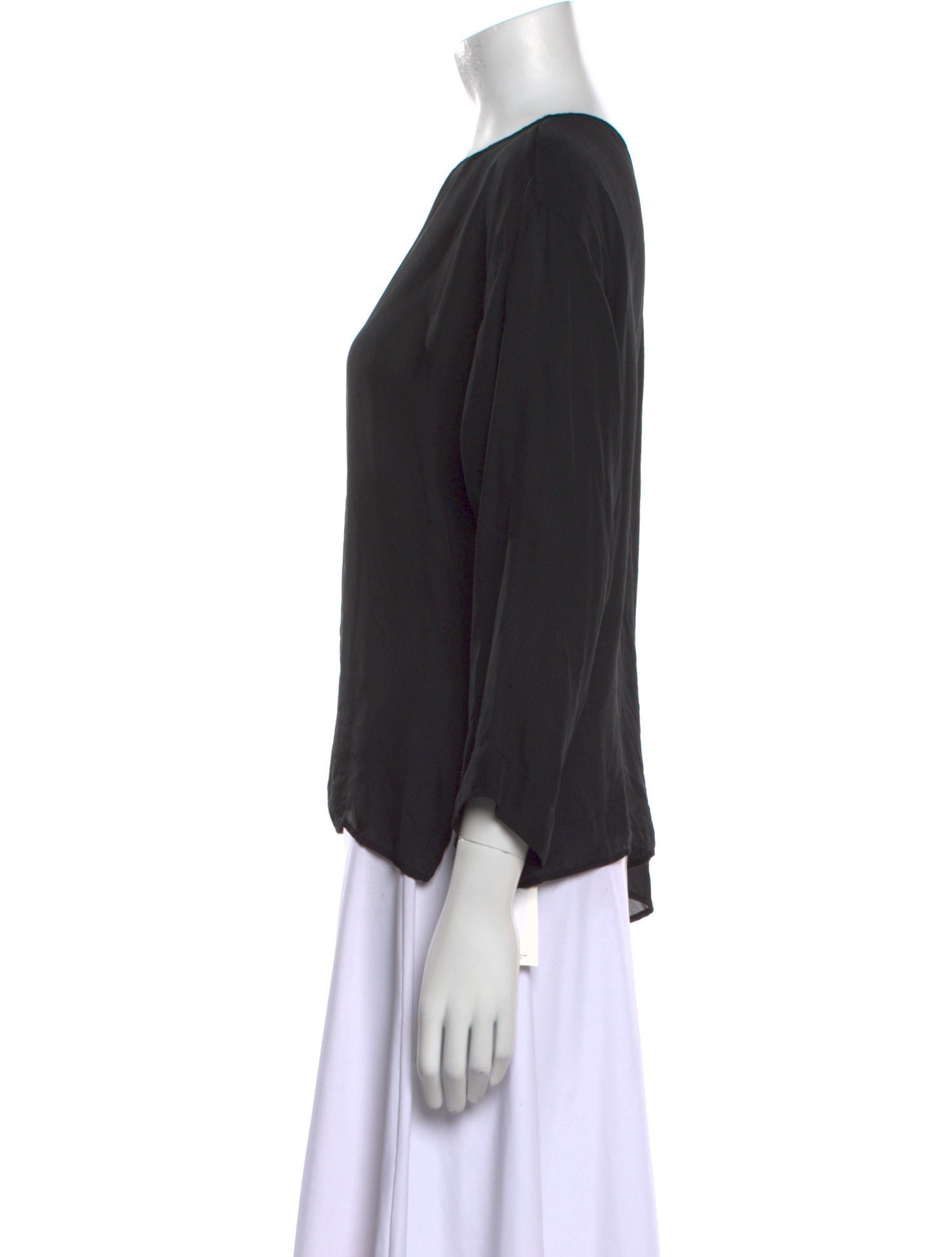 Nili Lotan Silk Bateau Neckline Blouse