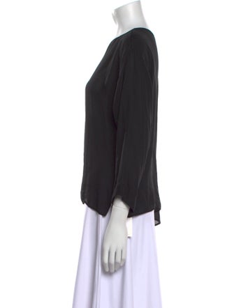 Nili Lotan Silk Bateau Neckline Blouse