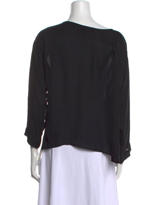 Nili Lotan Silk Bateau Neckline Blouse