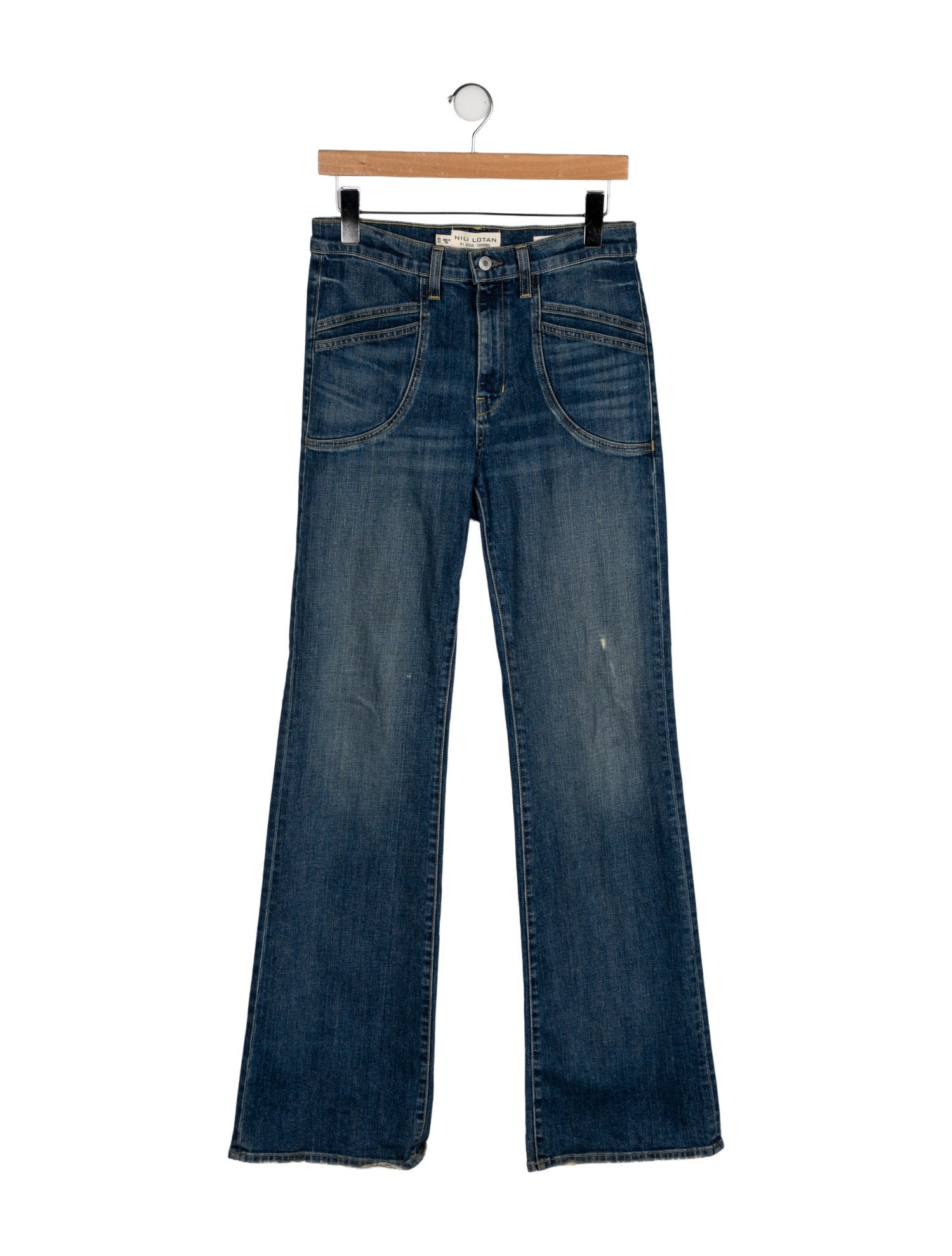 Nili Lotan Mid-Rise Wide Leg Jeans