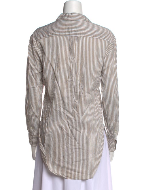 Nili Lotan Striped Long Sleeve Button-Up Top