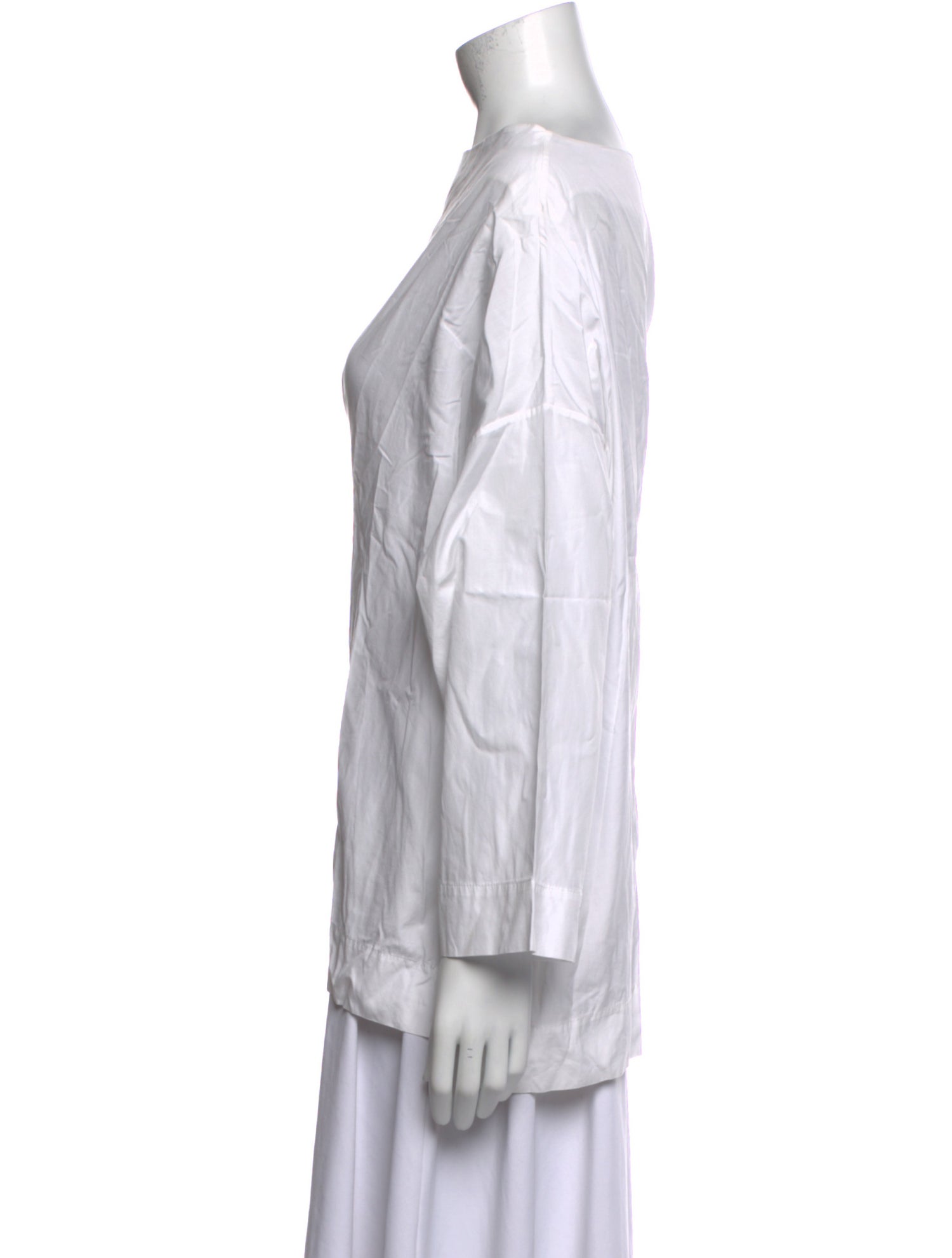 Nili Lotan Bateau Neckline Three-Quarter Sleeve Top