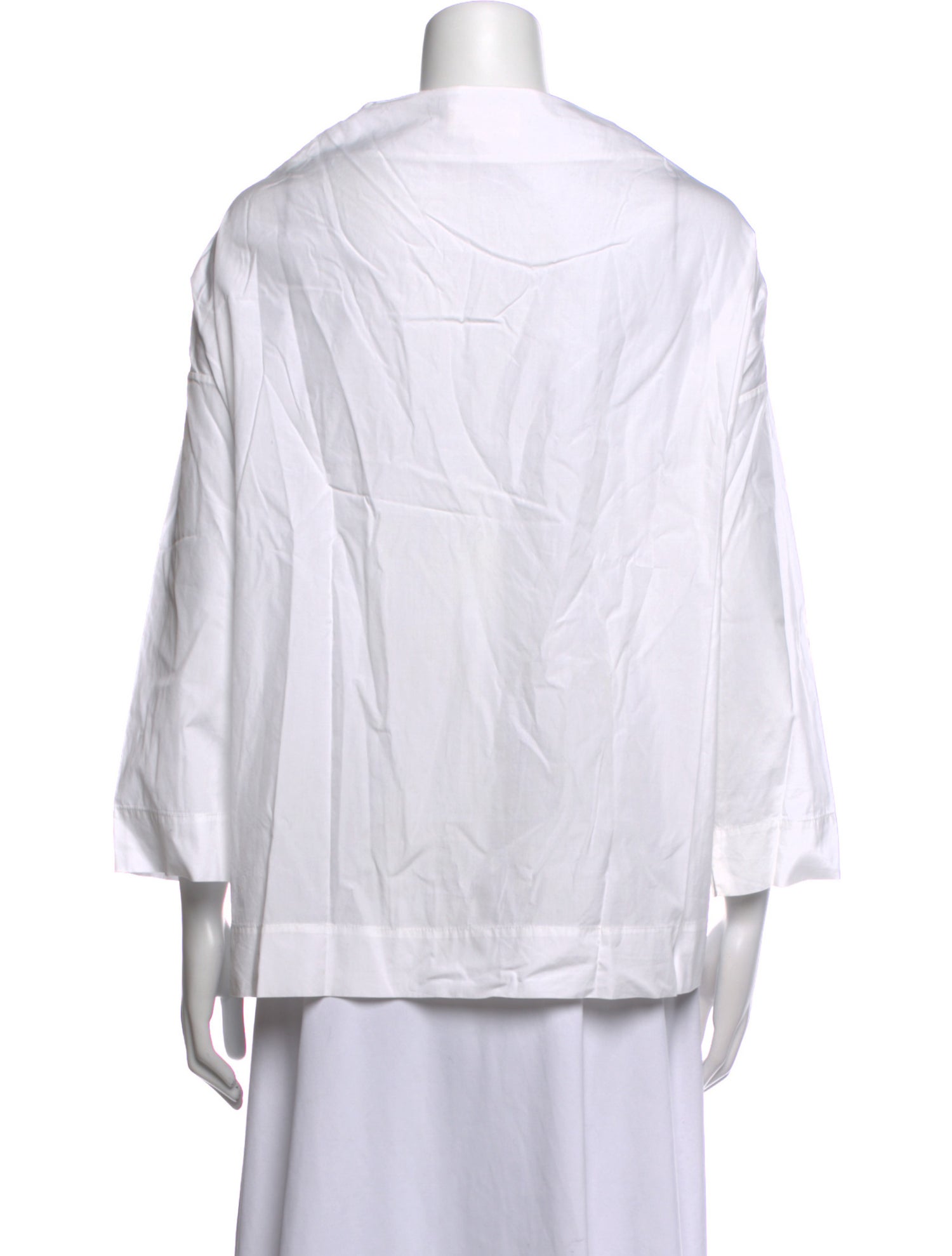 Nili Lotan Bateau Neckline Three-Quarter Sleeve Top