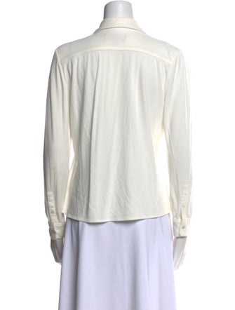 Nili Lotan Silk Long Sleeve Button-Up Top