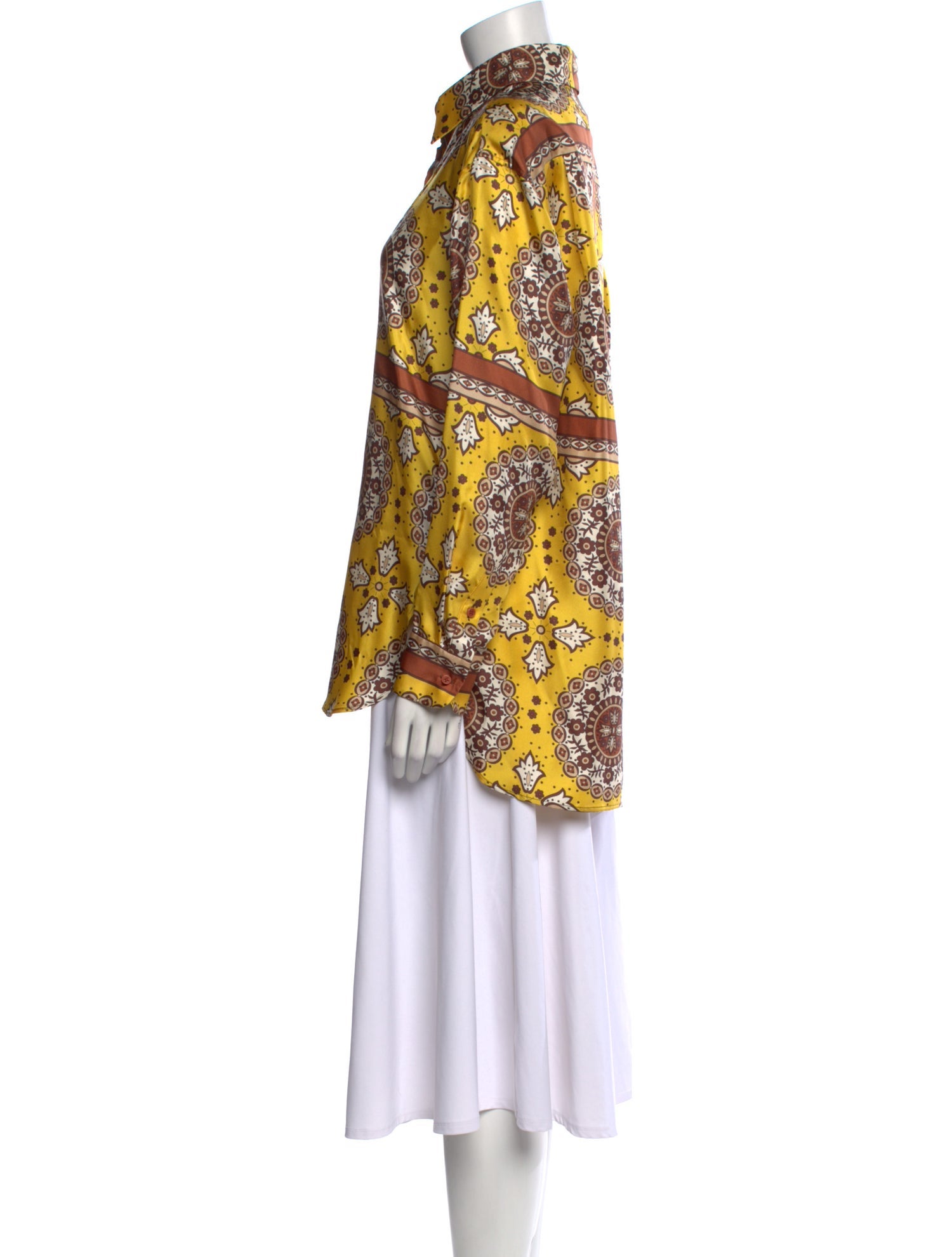 Nili Lotan Silk Floral Print Button-Up Top w/ Tags