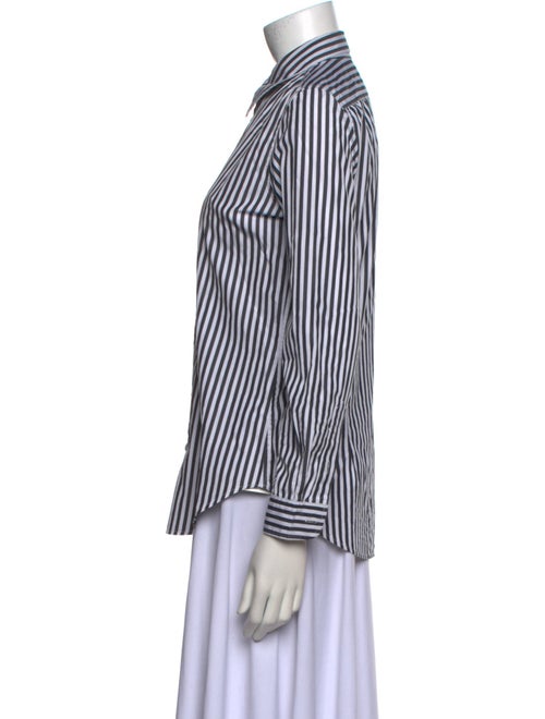 Nili Lotan Striped Long Sleeve Button-Up Top