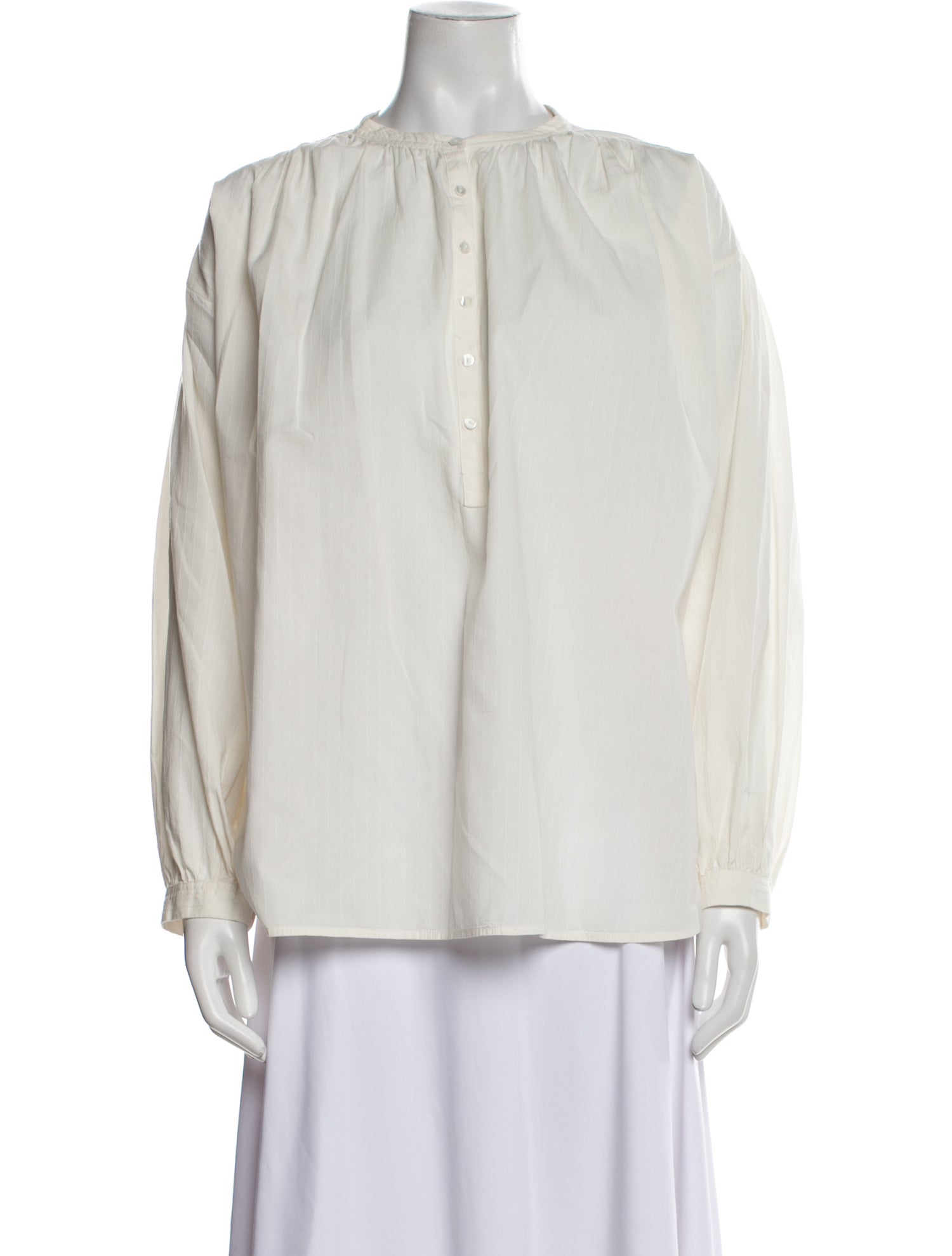 Nili Lotan Mock Neck Long Sleeve Blouse