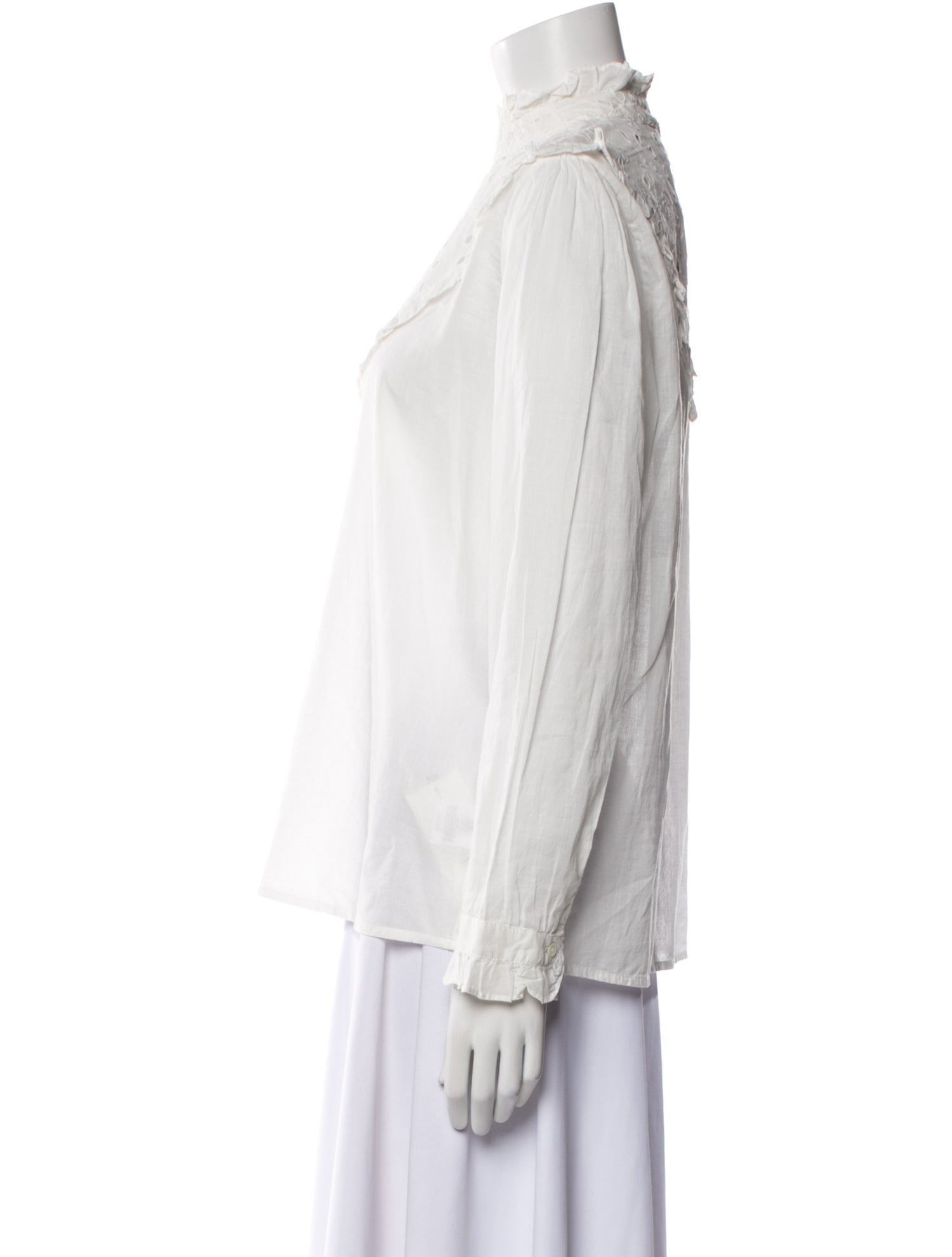 Nili Lotan Mock Neck Long Sleeve Blouse