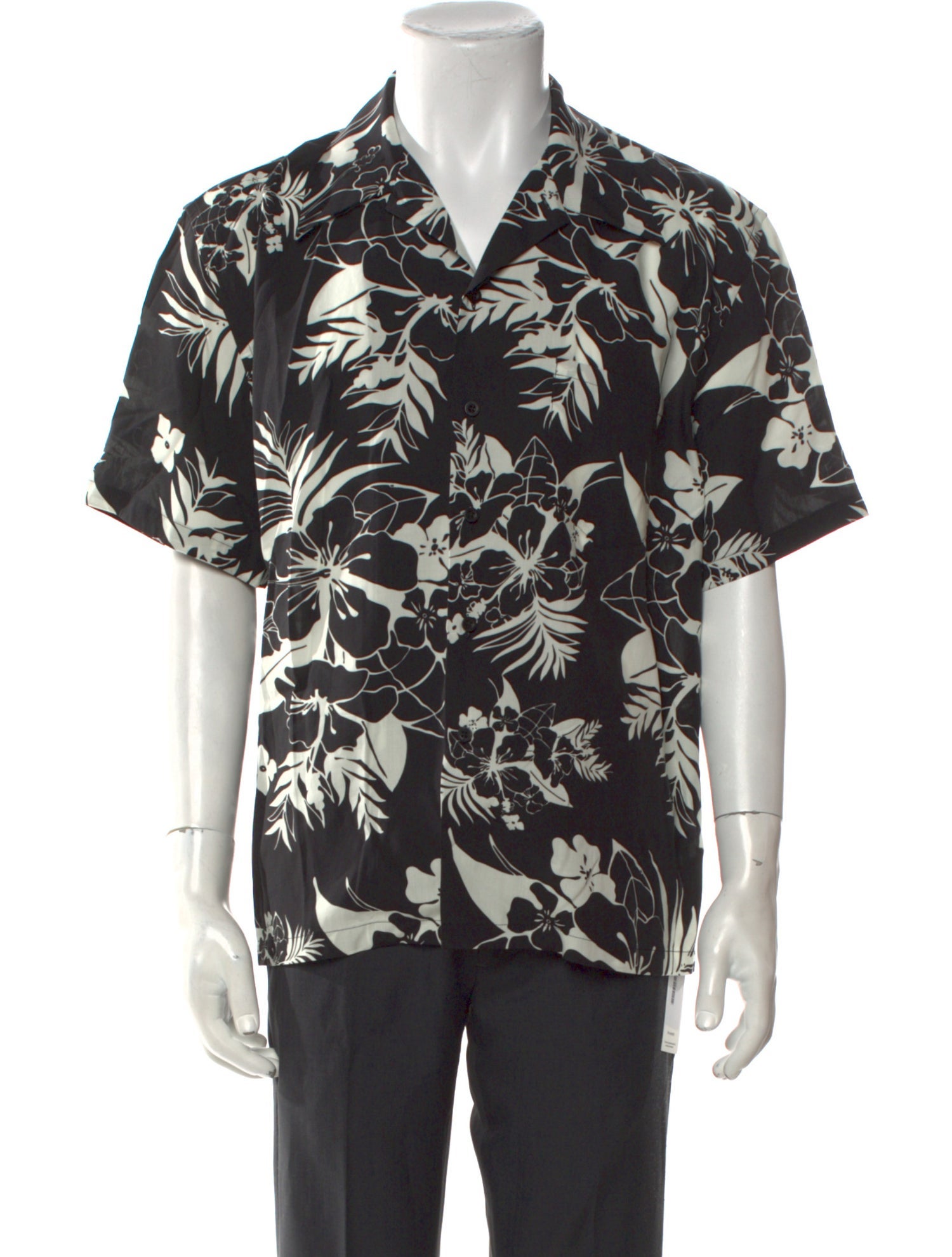 Nili Lotan Floral Print Short Sleeve Shirt