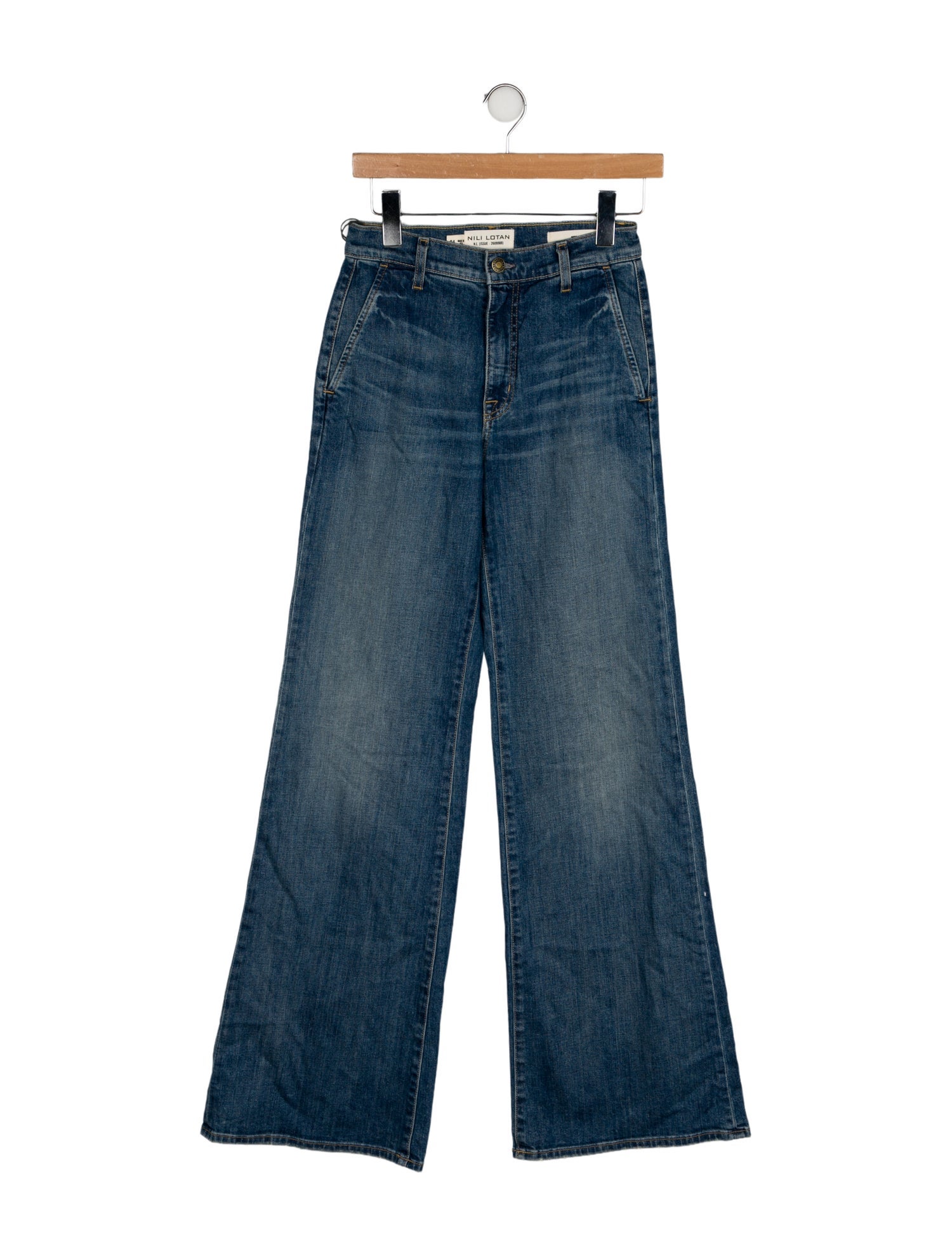 Nili Lotan Mid-Rise Wide Leg Jeans
