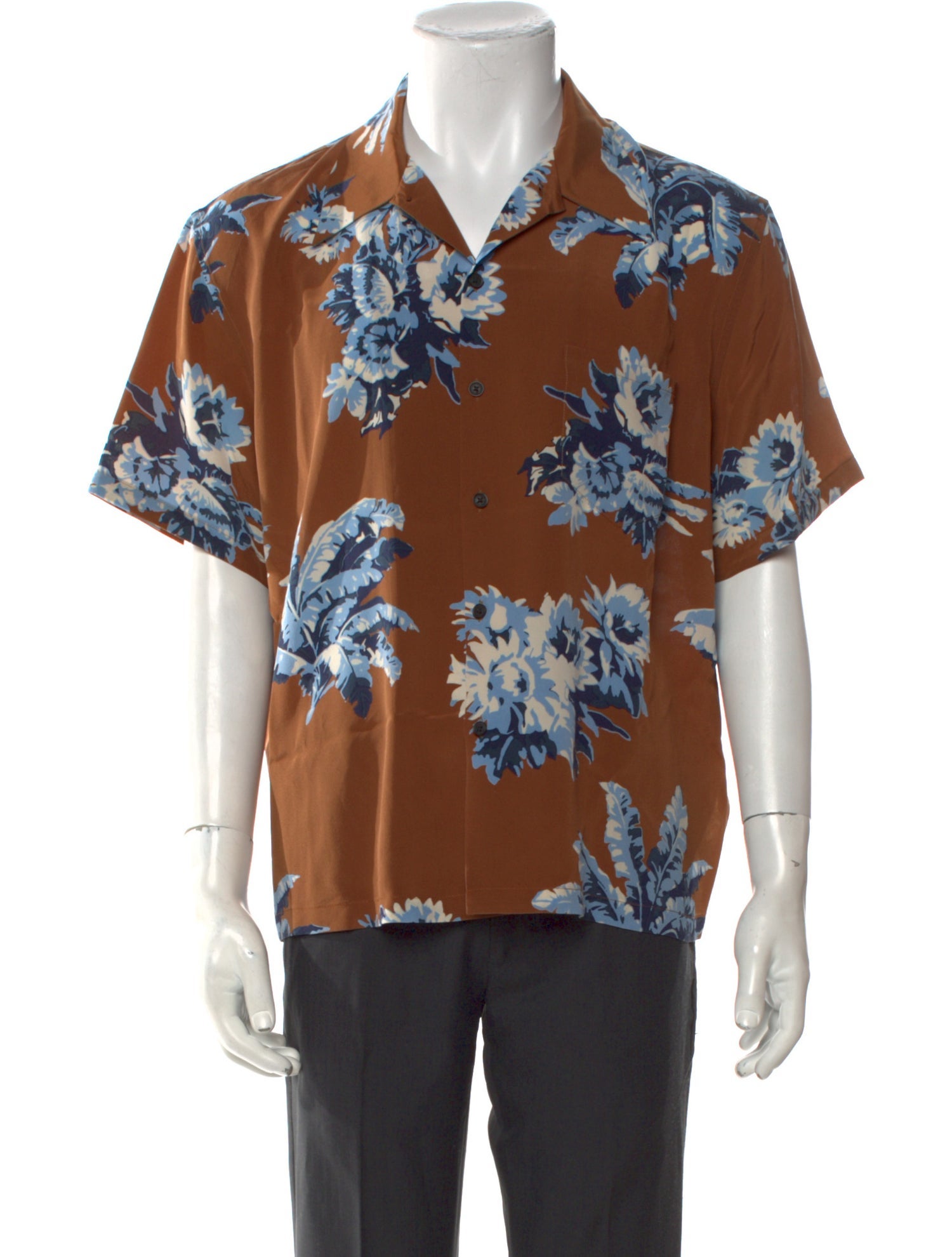 Nili Lotan Silk Floral Print Shirt