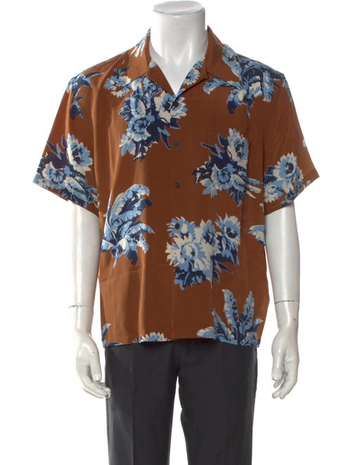 Nili Lotan Silk Floral Print Shirt