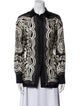 Nili Lotan Silk Printed Button-Up Top