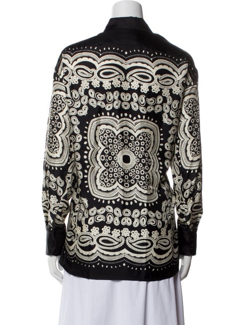 Nili Lotan Silk Printed Button-Up Top