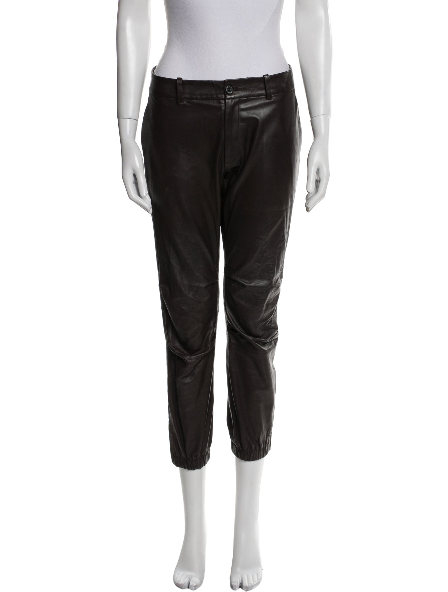 Nili Lotan Lambskin Straight Leg Pants