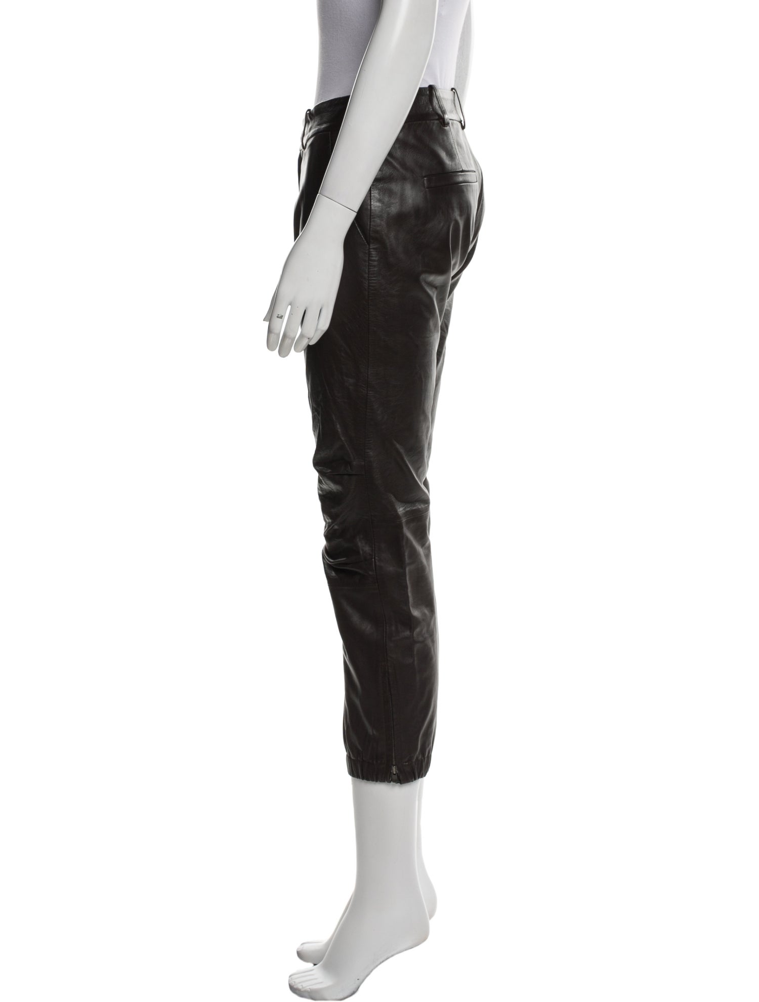 Nili Lotan Lambskin Straight Leg Pants