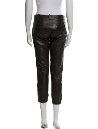 Nili Lotan Lambskin Straight Leg Pants