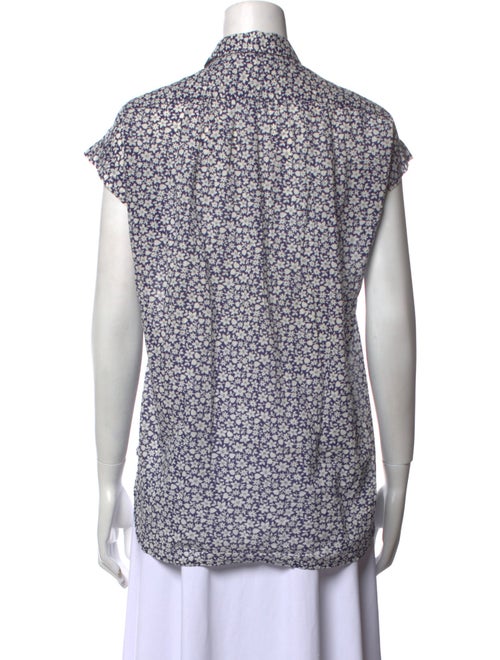 Nili Lotan Printed Short Sleeve Button-Up Top