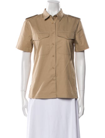 Nili Lotan Short Sleeve Button-Up Top