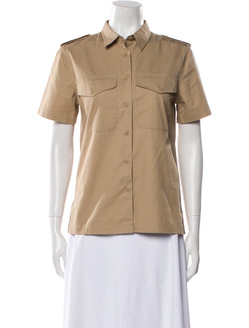 Nili Lotan Short Sleeve Button-Up Top