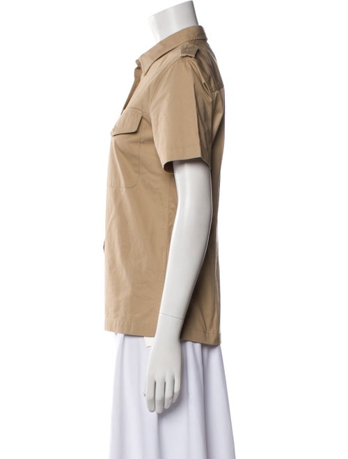 Nili Lotan Short Sleeve Button-Up Top