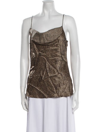 Nili Lotan Silk Animal Print Top