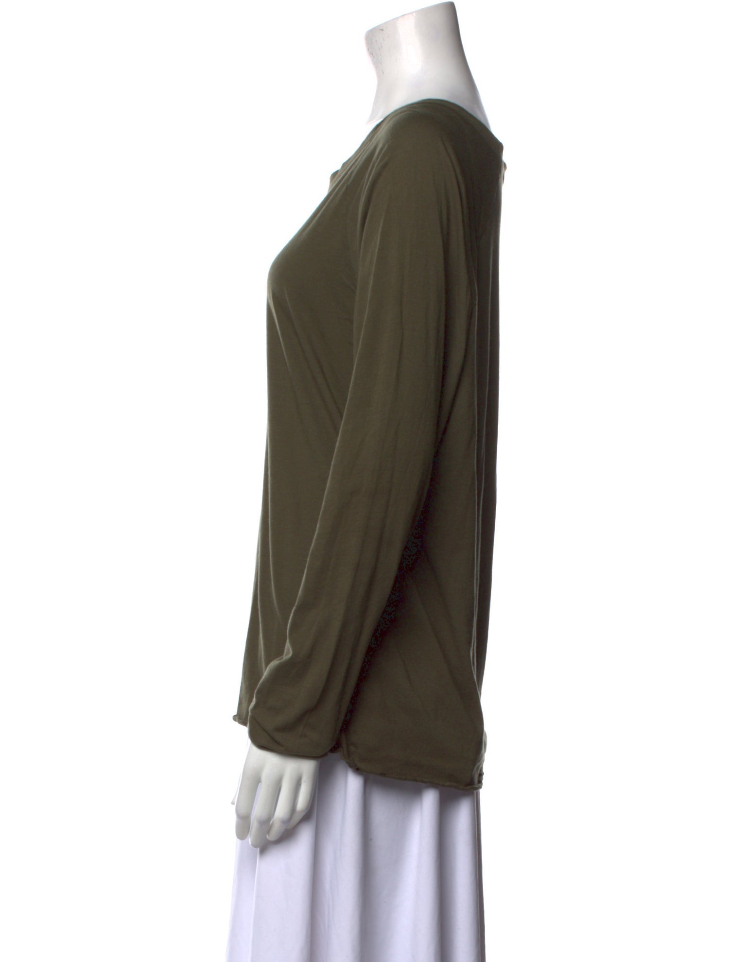 Nili Lotan Scoop Neck Long Sleeve Top