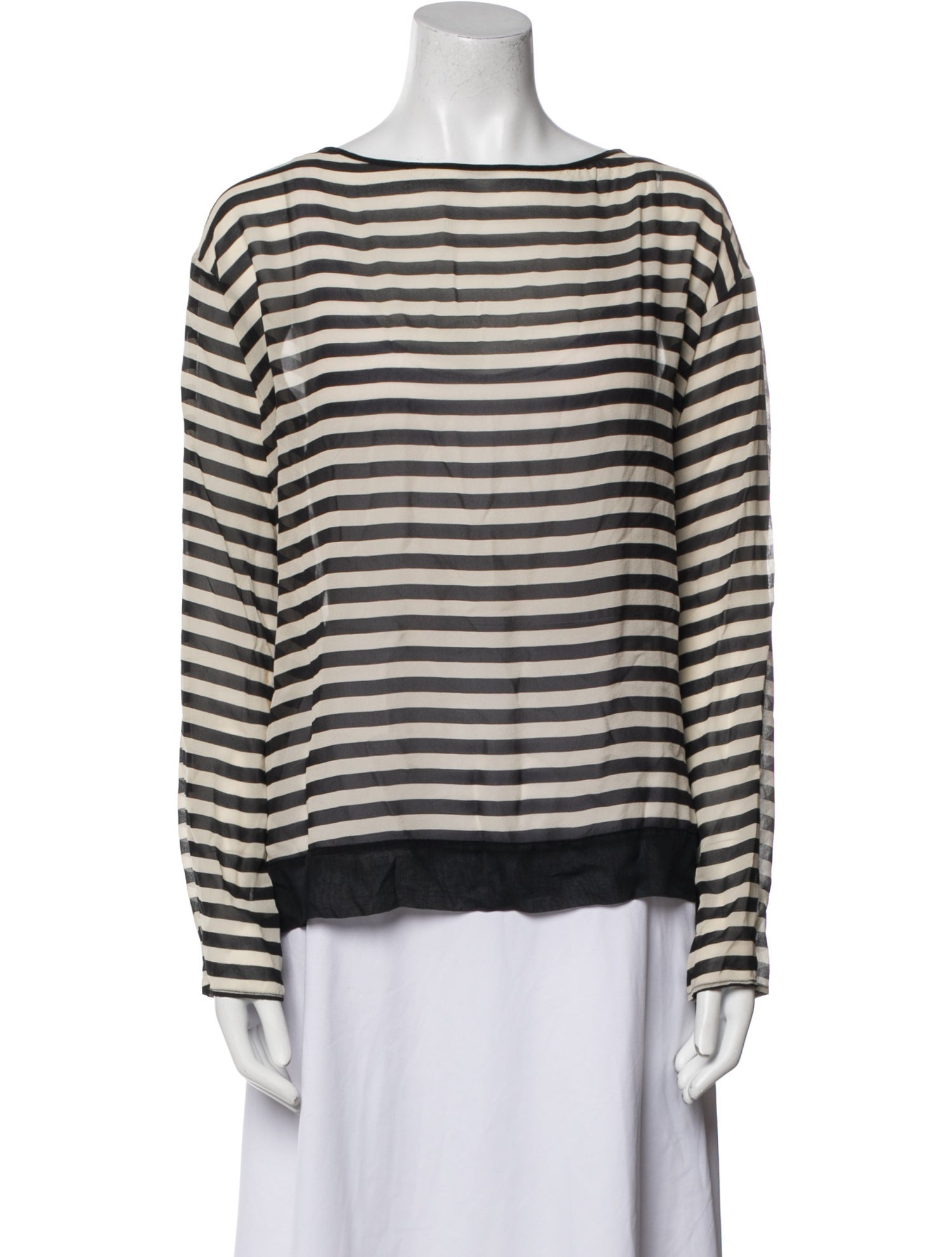 Nili Lotan Silk Striped Top